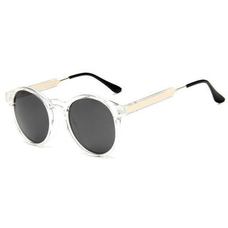 2022 Retro Round Sunglasses Women Men Brand Design Transparent Female