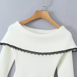 ​​​​​​​AGNES – Robe Pull à Épaules Dénudées, Élégante et Sexy – Automne 2025