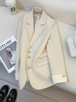 Blazer à manches longues décontracté pour femme - Style bureau et automne/hiver