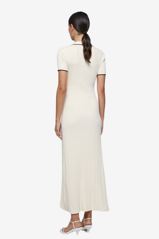 VALENTINE - Robe longue en tricot Tossy pour femme à manches courtes et patchwork 2