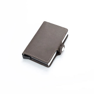 Véritable cuir hommes en aluminium portefeuille poche arrière ID