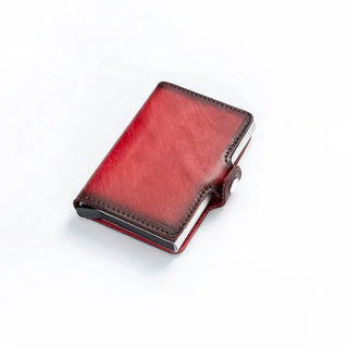 Véritable cuir hommes en aluminium portefeuille poche arrière ID