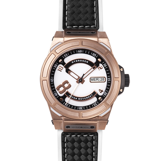 Montre Otto en Or Rose avec Bracelet Noir et Blanc