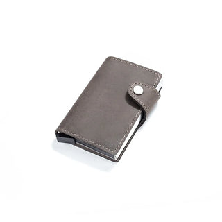 Véritable cuir hommes en aluminium portefeuille poche arrière ID