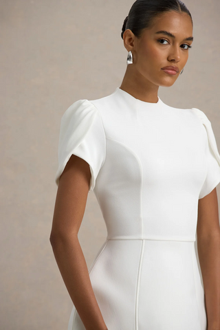 KEITH - Robe courte élégante à simple boutonnage avec nœud ajouré dans le dos 2