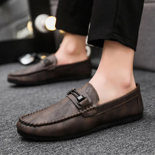 Mocassins en Cuir pour Hommes - Chaussures Décontractées Tendance pour l'Été