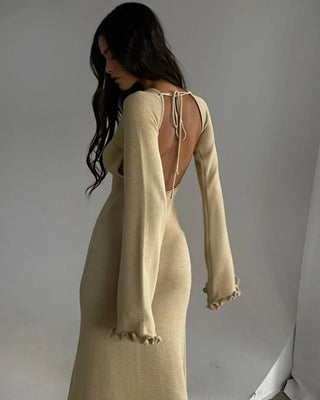 CHELSEA - Robe longue en tricot cryptographique élégante pour femme