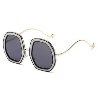 Big Frame Crystal Sun Glasses Women Cooling Designer Women Luxury