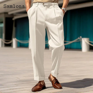 Pantalon large élégant à poches pour hommes / fête