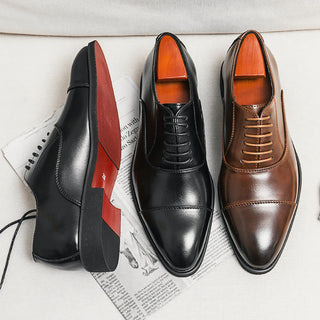 Chaussures Oxford pour Hommes - Semelles Rouges Respirantes à Lacets