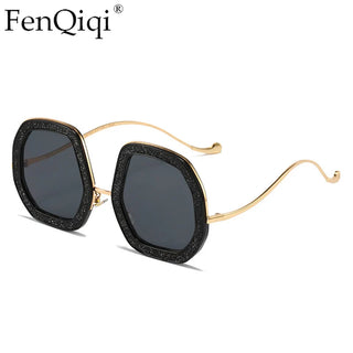 Big Frame Crystal Sun Glasses Women Cooling Designer Women Luxury