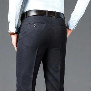 Pantalon de costume décontracté pour homme, couleur unie, taille haute, droit, pour le bureau