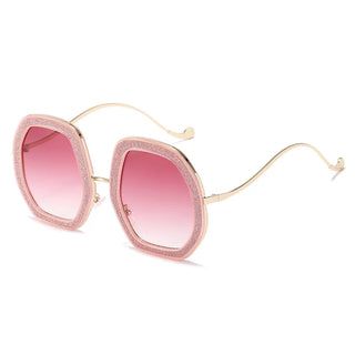 Big Frame Crystal Sun Glasses Women Cooling Designer Women Luxury