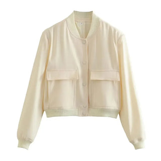 ASDS - Veste Femmes Mode Avec Poches Bomber Veste Manteaux Vintage Long