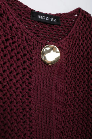 TRAFZA Cardigan tricoté  avec boutons métalliques et col rond, automne 2024