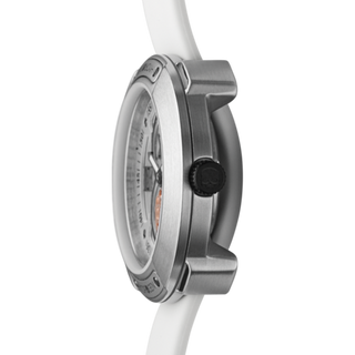 Montre Vista Roman en argent et bracelet blanc en silicone