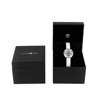 Montre Vista Roman en argent et bracelet blanc en silicone